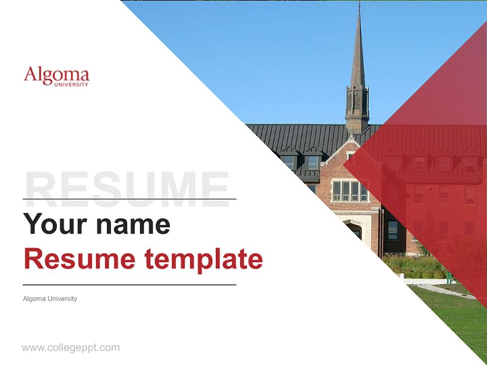Algoma University Resume PPT Template4:3 ratio PPT effect preview image5