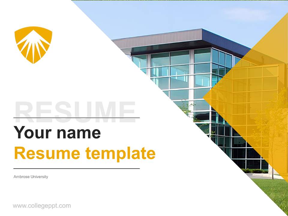 Ambrose University Resume PPT Template4:3 ratio PPT effect preview image5