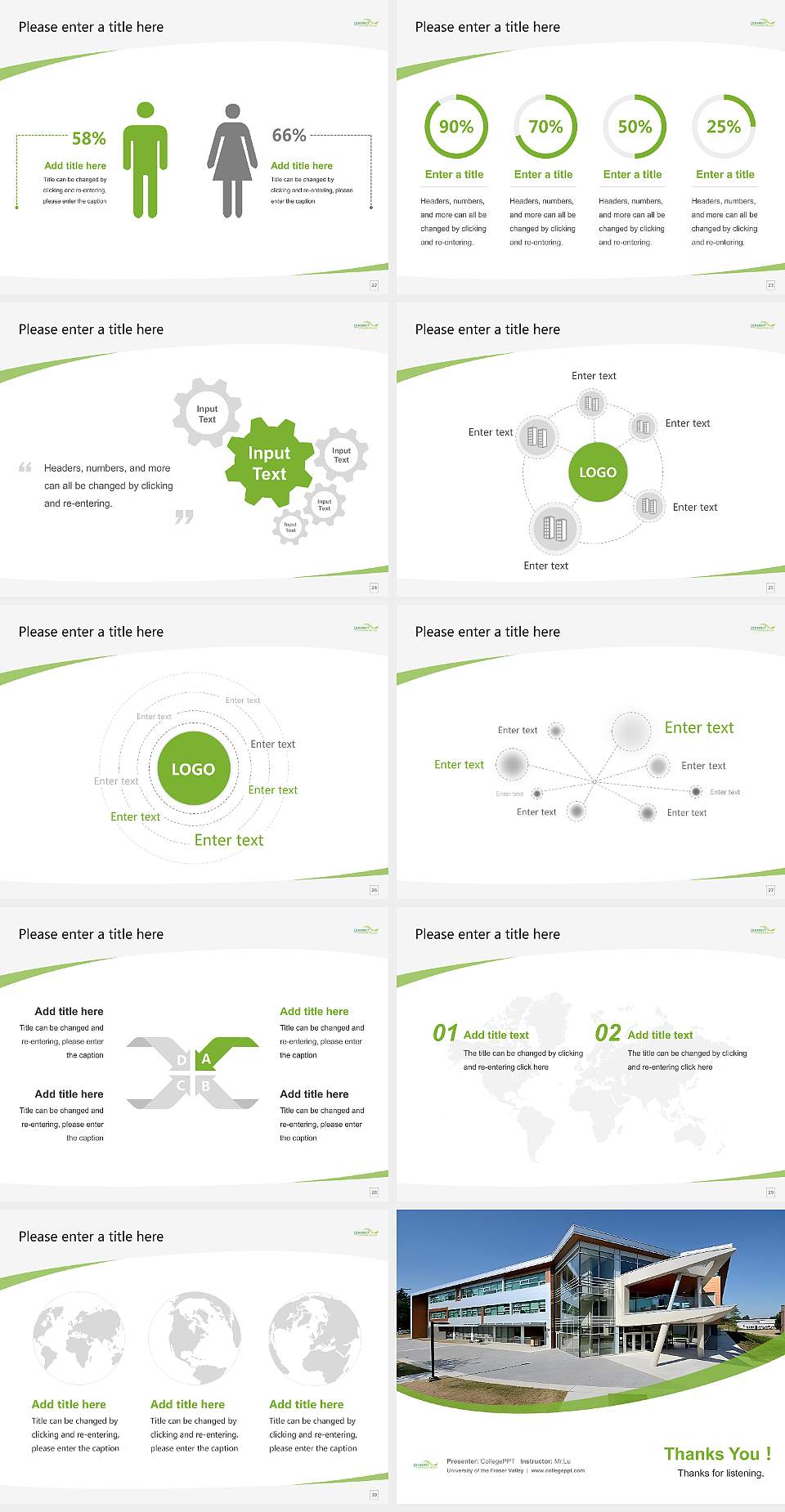 University of the Fraser Valley Course/Courseware Creation PPT Template4:3 ratio PPT effect preview image4