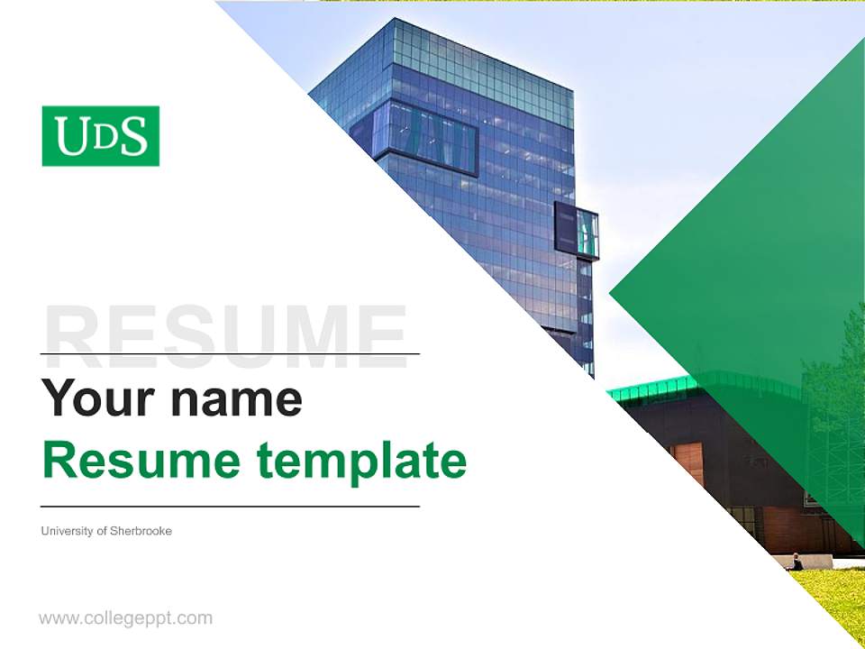 University of Sherbrooke Resume PPT Template4:3 ratio PPT effect preview image5