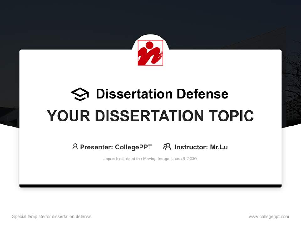 Japan Institute of the Moving Image Graduation Thesis Defense PPT Template4:3 ratio PPT effect preview image7