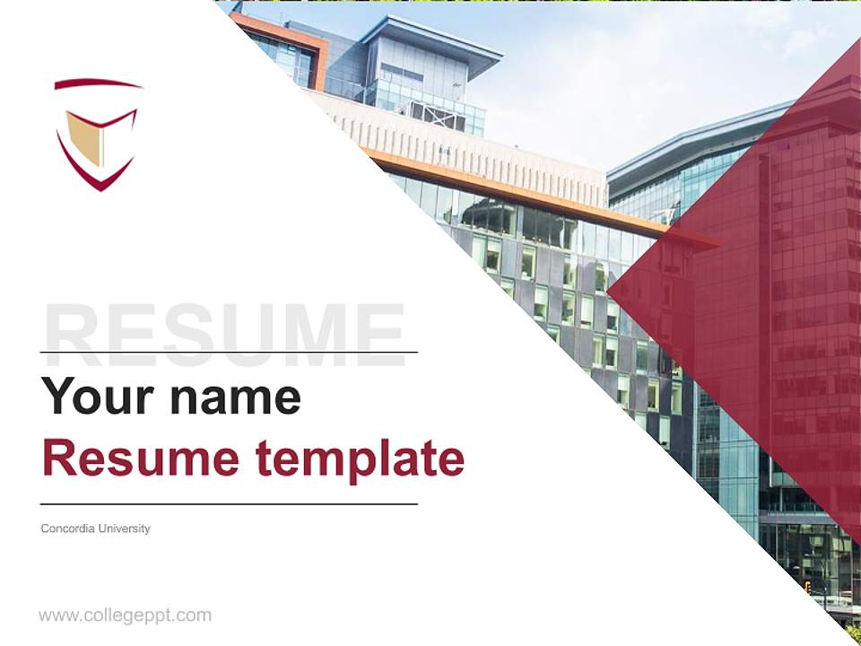 Concordia University Resume PPT Template4:3 ratio PPT effect preview image5