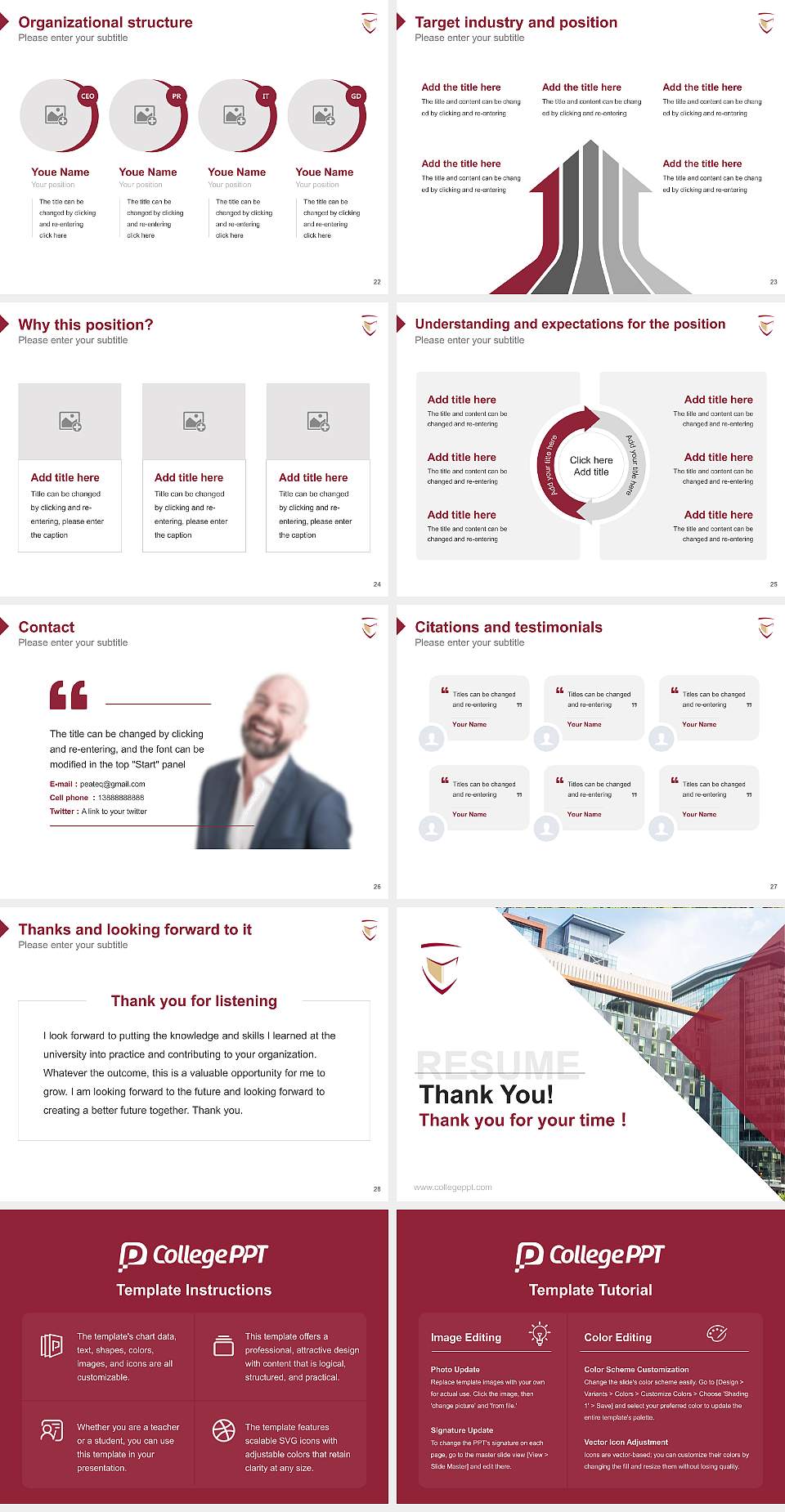 Concordia University Resume PPT Template4:3 ratio PPT effect preview image4