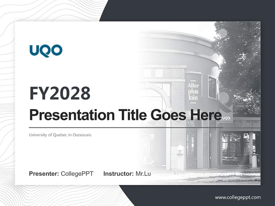 University of Quebec in Outaouais Academic Presentation/Research Findings Report PPT Template4:3 ratio PPT effect preview image5