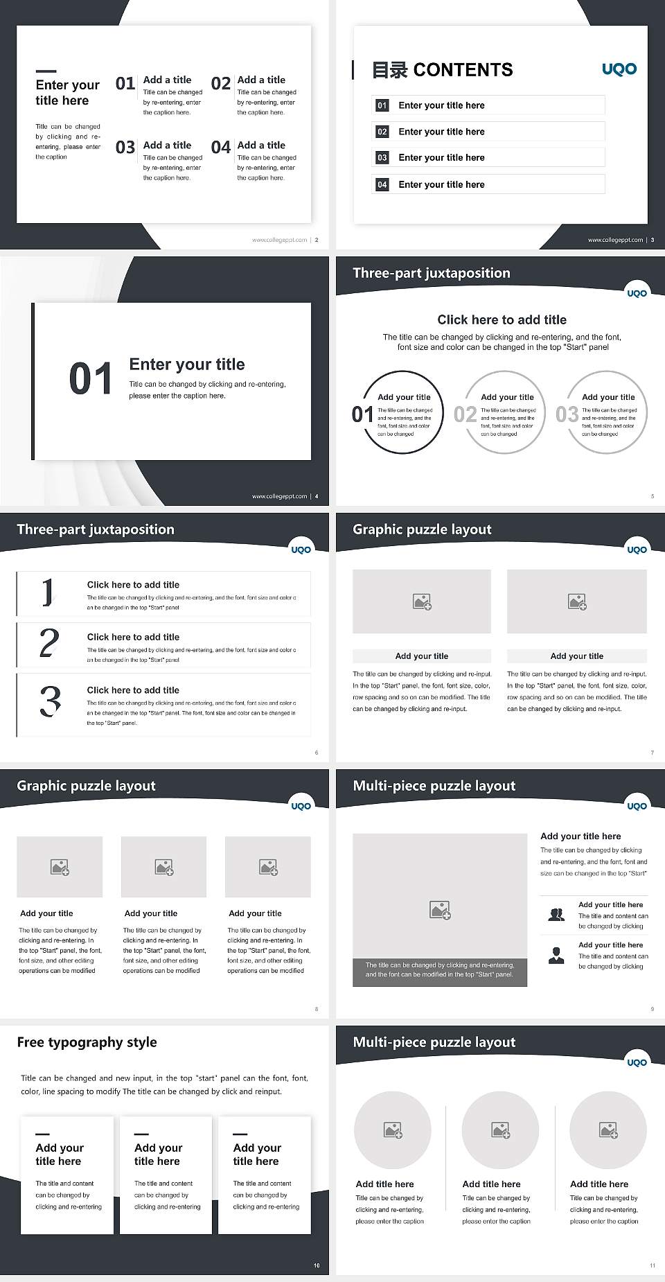 University of Quebec in Outaouais Academic Presentation/Research Findings Report PPT Template4:3 ratio PPT effect preview image2