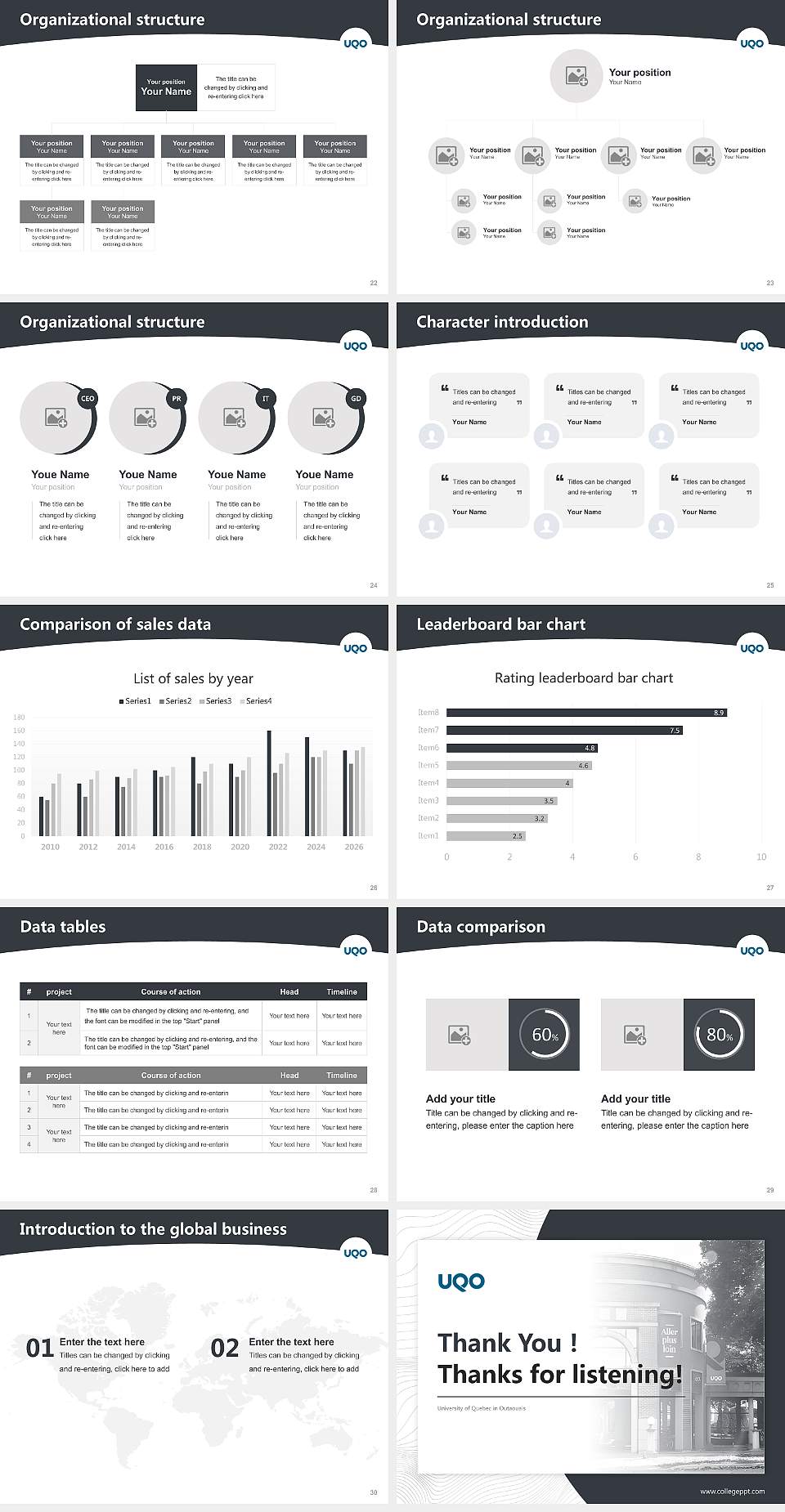 University of Quebec in Outaouais Academic Presentation/Research Findings Report PPT Template4:3 ratio PPT effect preview image4