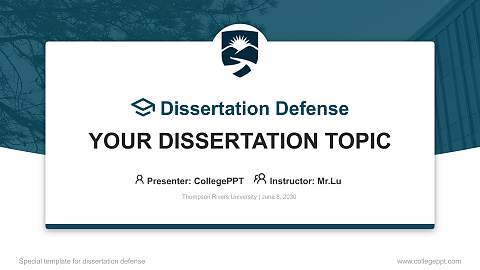 Thompson Rivers University Graduation Thesis Defense PPT Template
