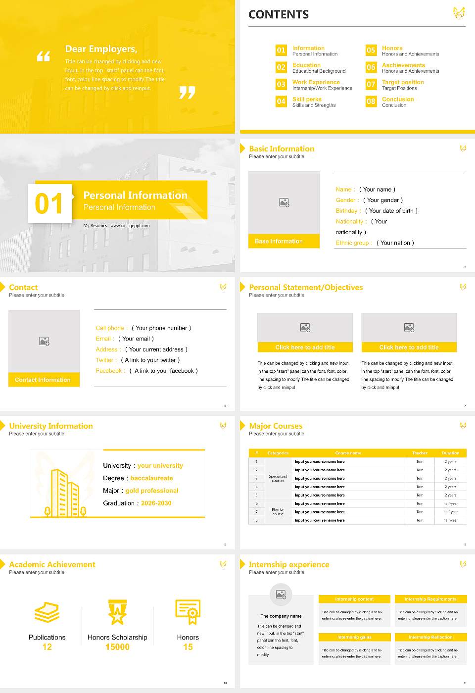 Japan Health Care College Resume PPT Template16:9 ratio PPT effect preview image2
