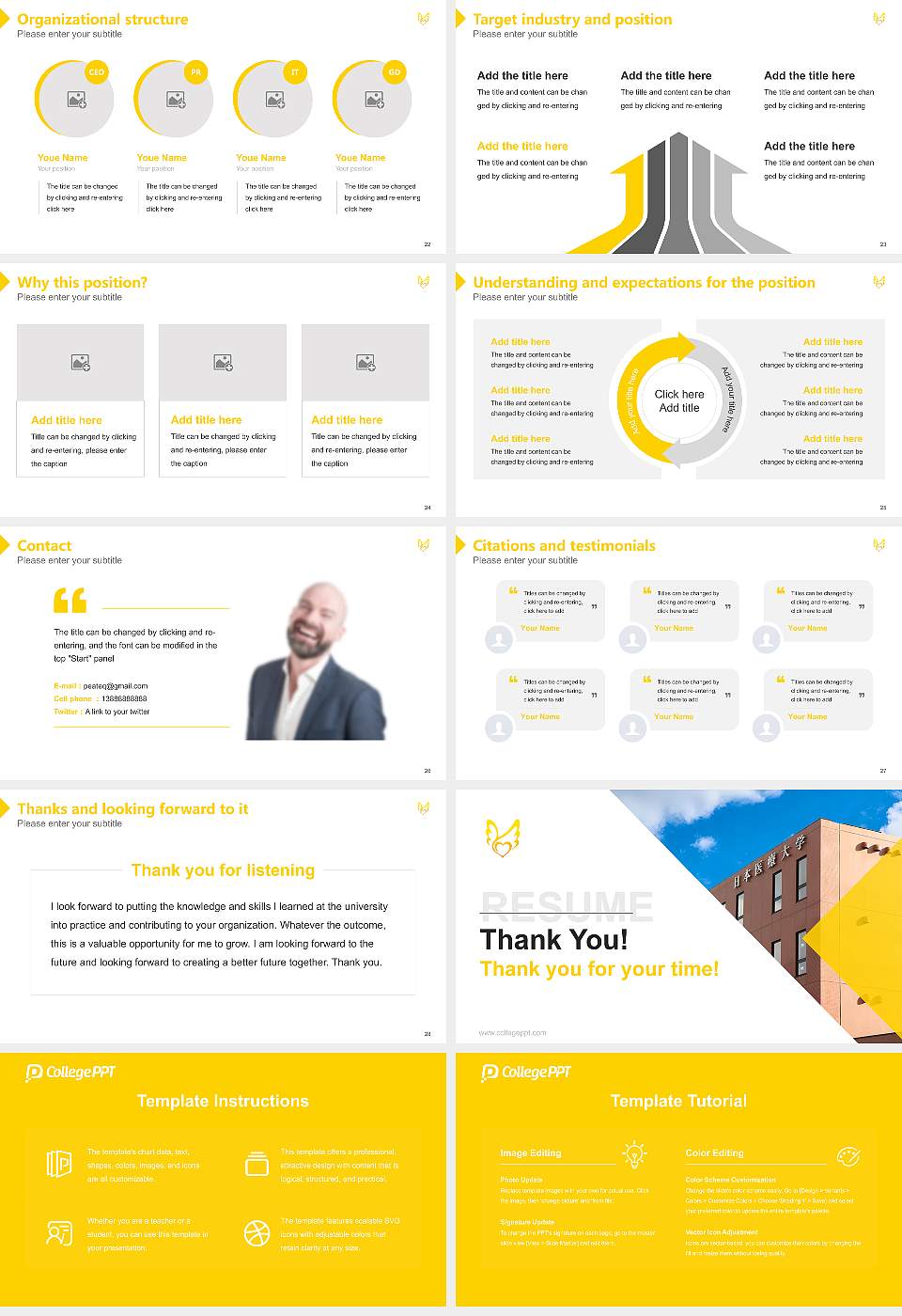 Japan Health Care College Resume PPT Template16:9 ratio PPT effect preview image4