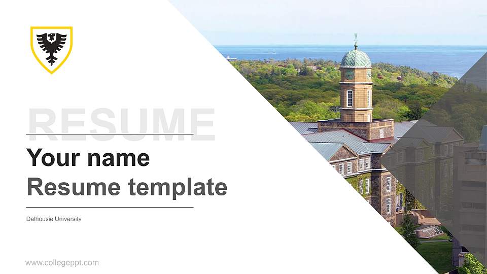 Dalhousie University Resume PPT Template16:9 ratio PPT effect preview image