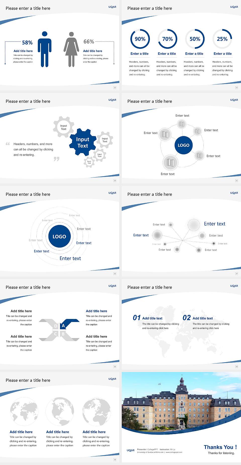 University of Quebec at Rimouski Course/Courseware Creation PPT Template4:3 ratio PPT effect preview image4