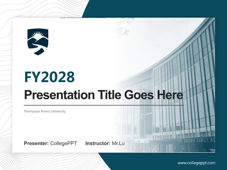 Thompson Rivers University Academic Presentation/Research Findings Report PPT Template4:3 ratio PPT effect preview image5