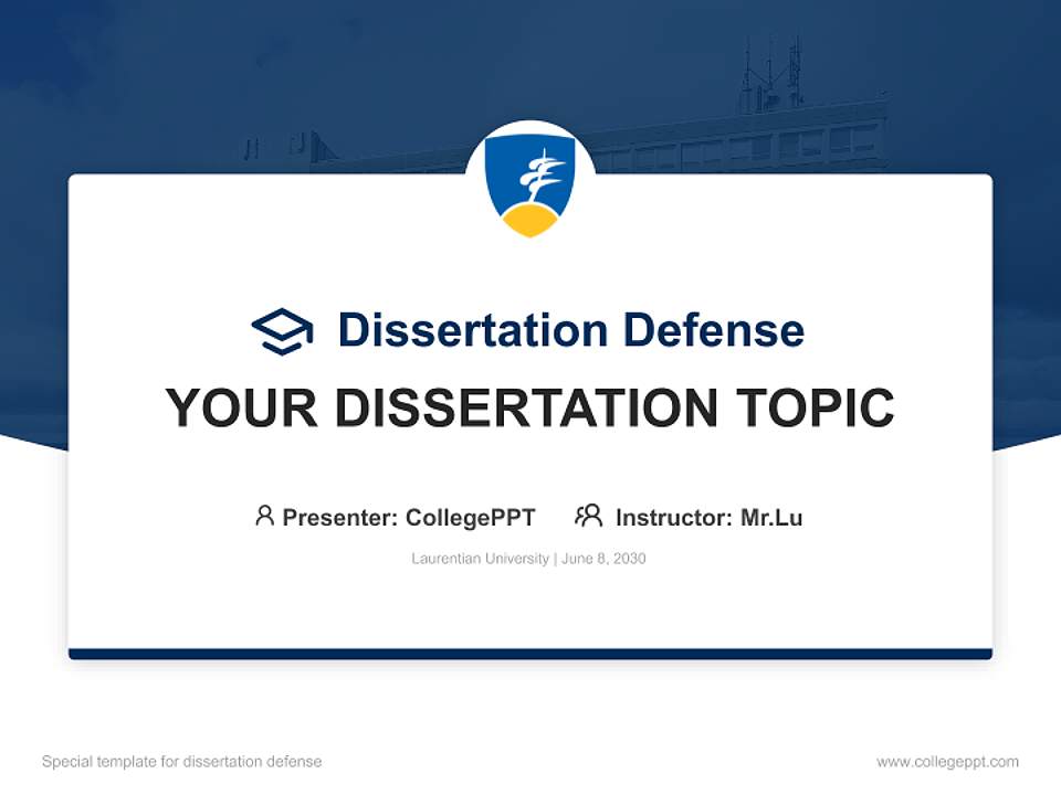 Laurentian University Graduation Thesis Defense PPT Template4:3 ratio PPT effect preview image7