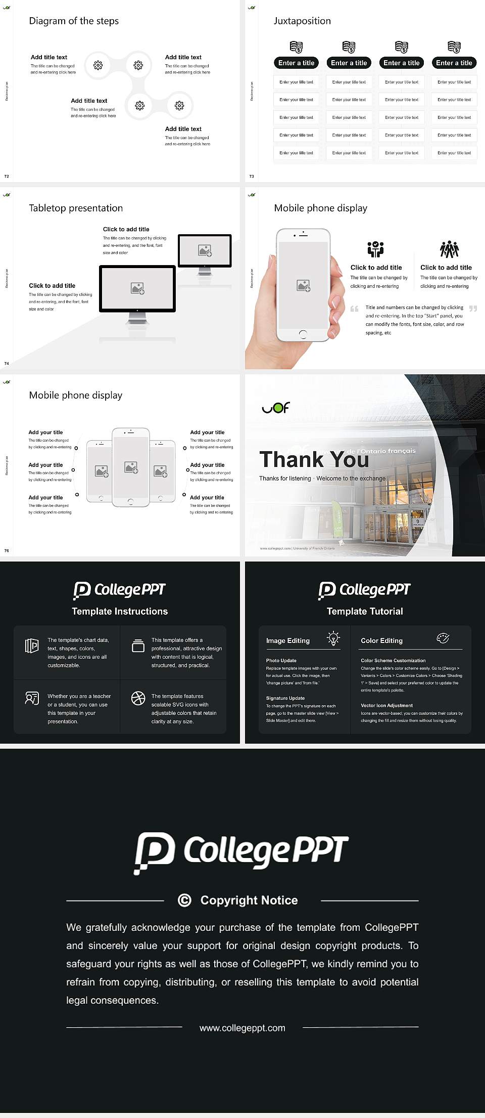 University of French Ontario Competition/Entrepreneurship Contest PPT Template4:3 ratio PPT effect preview image9