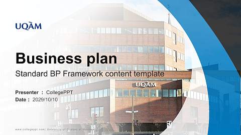 University of Quebec at Montreal Competition/Entrepreneurship Contest PPT Template