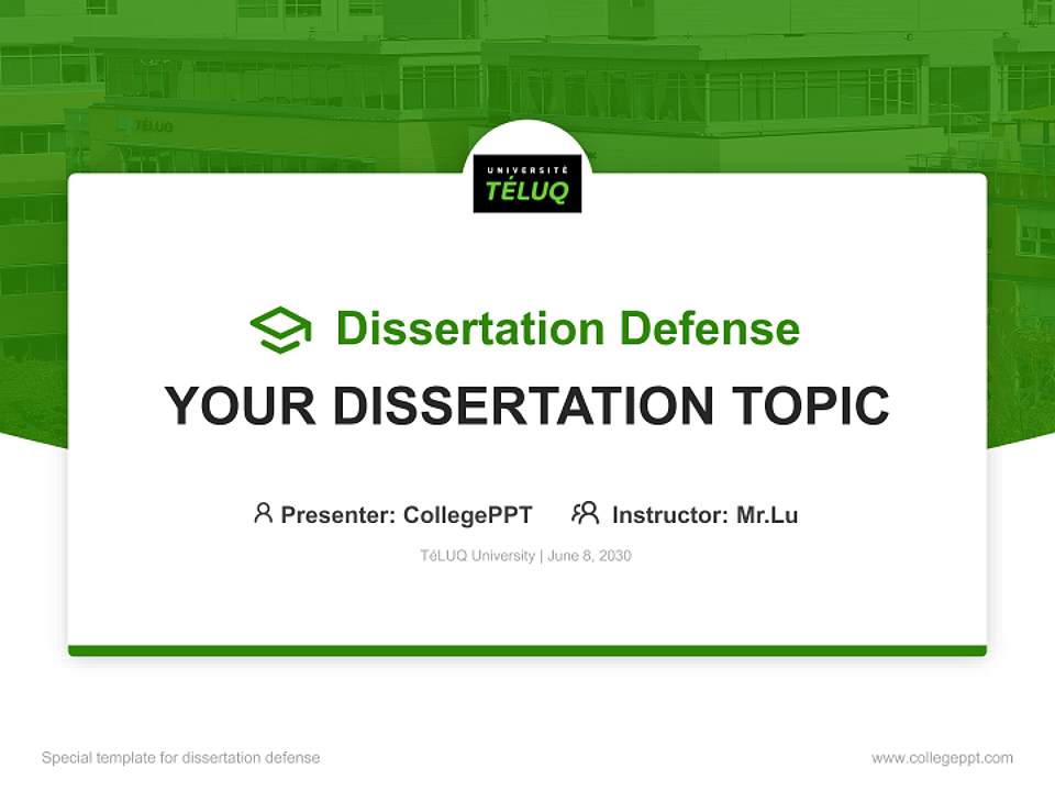 TéLUQ University Graduation Thesis Defense PPT Template4:3 ratio PPT effect preview image7