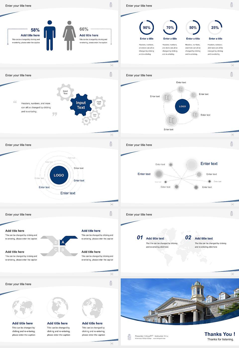 University of King’s College Course/Courseware Creation PPT Template16:9 ratio PPT effect preview image4