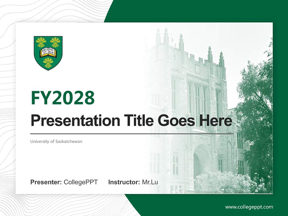 University of Saskatchewan Academic Presentation/Research Findings Report PPT Template4:3 ratio PPT effect preview image5