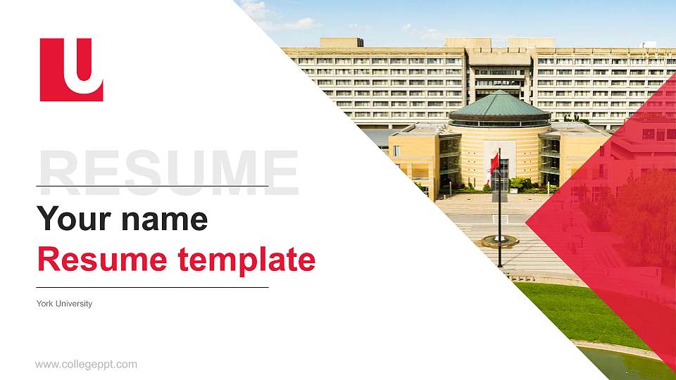 York University Resume PPT Template16:9 ratio PPT effect preview image