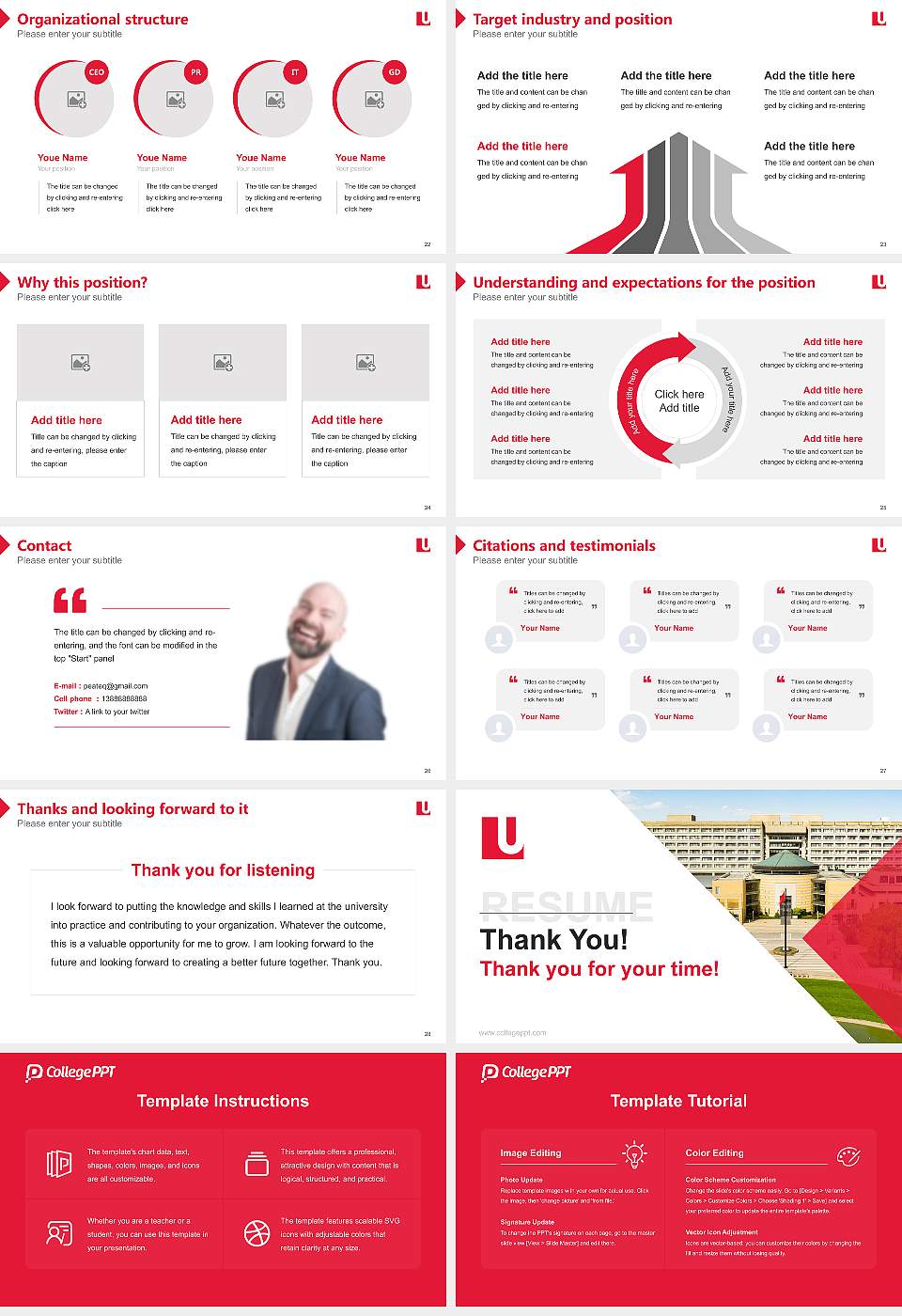 York University Resume PPT Template16:9 ratio PPT effect preview image4