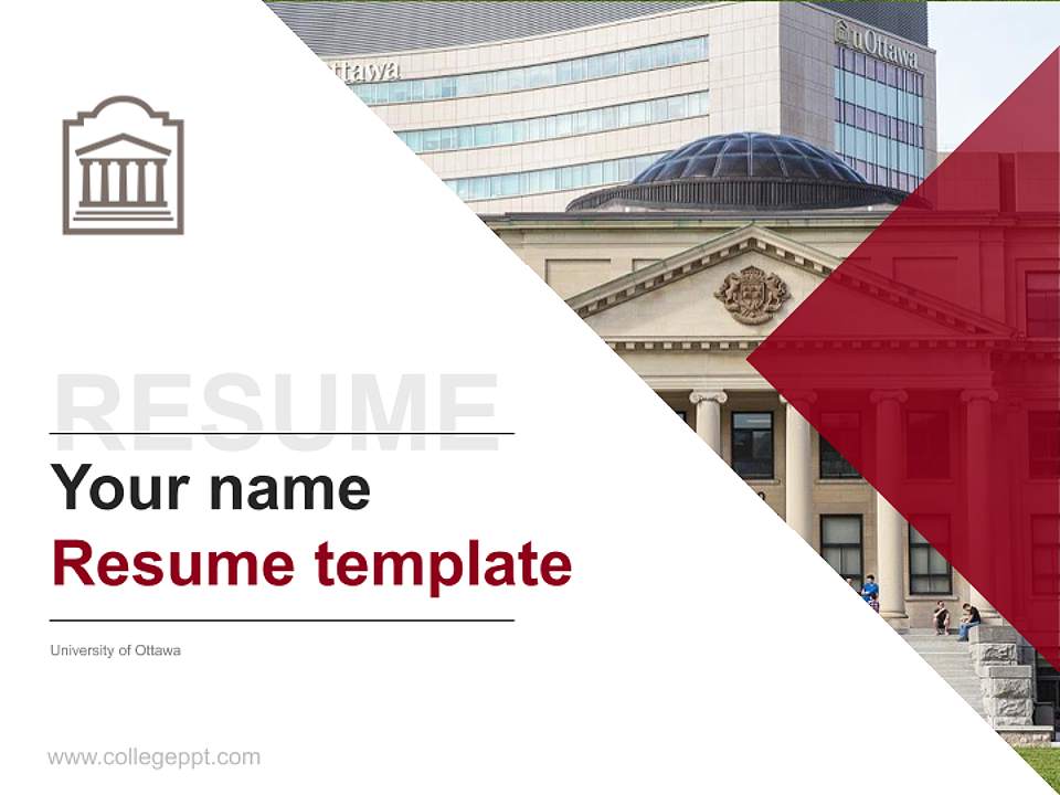 University of Ottawa Resume PPT Template4:3 ratio PPT effect preview image5