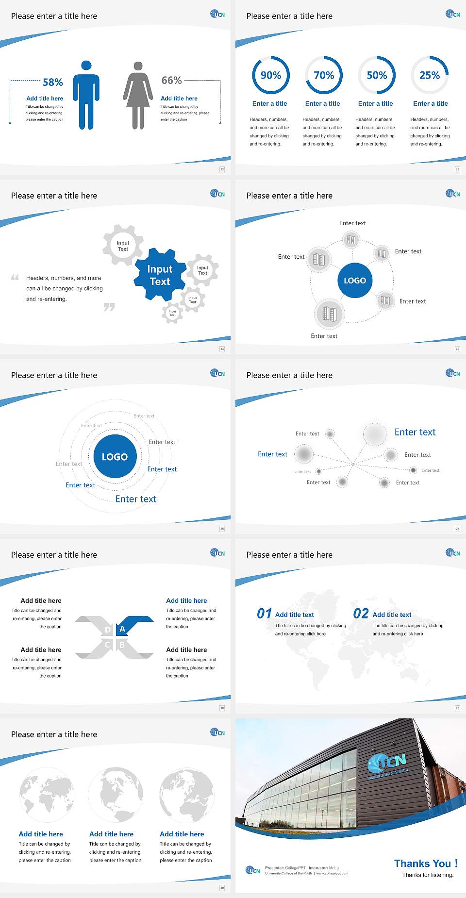 University College of the North Course/Courseware Creation PPT Template4:3 ratio PPT effect preview image4