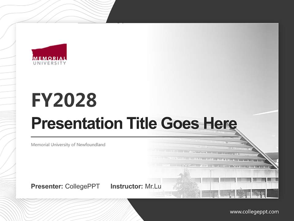 Memorial University of Newfoundland Academic Presentation/Research Findings Report PPT Template4:3 ratio PPT effect preview image5