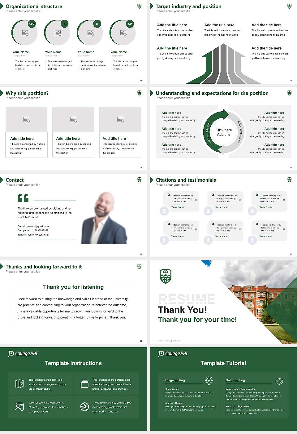 University of Alberta Resume PPT Template16:9 ratio PPT effect preview image4