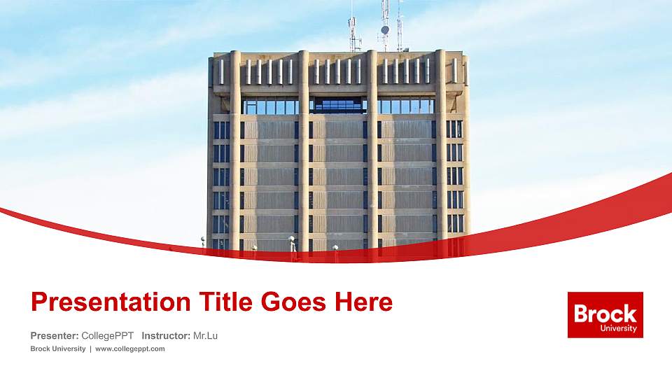 Brock University Course/Courseware Creation PPT Template16:9 ratio PPT effect preview image