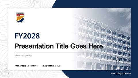Booth University College Academic Presentation/Research Findings Report PPT Template