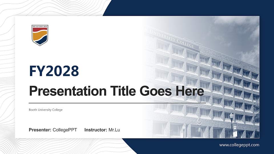 Booth University College Academic Presentation/Research Findings Report PPT Template16:9 ratio PPT effect preview image
