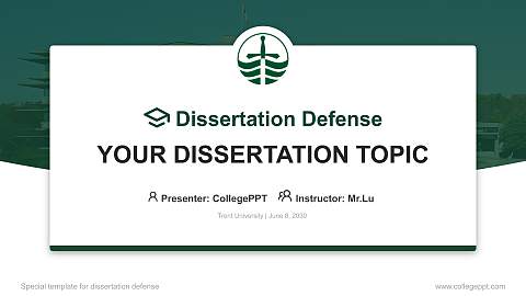 Trent University Graduation Thesis Defense PPT Template