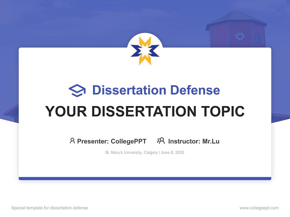 St. Mary’s University, Calgary Graduation Thesis Defense PPT Template4:3 ratio PPT effect preview image7