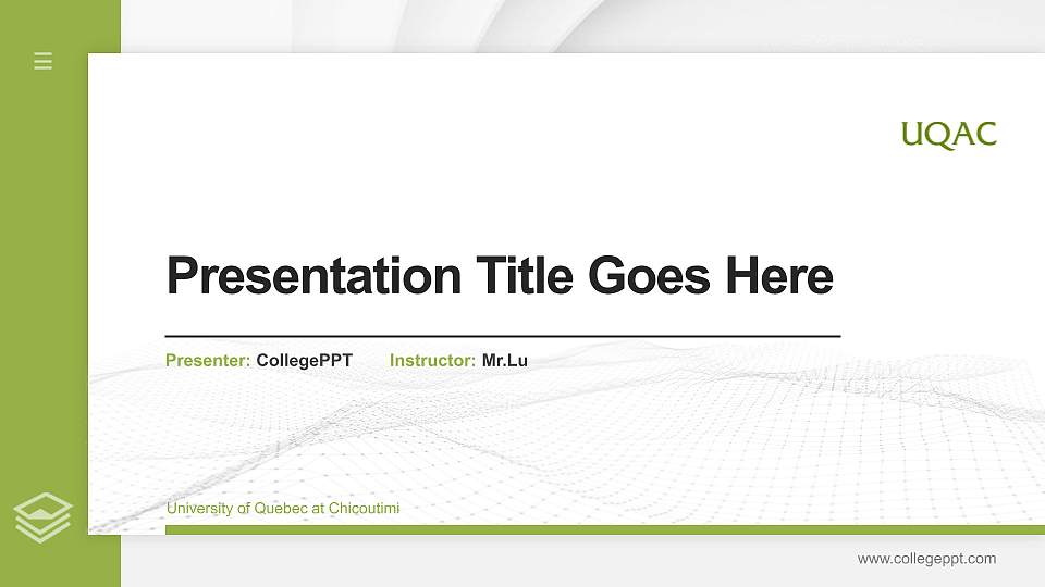 University of Quebec at Chicoutimi Thesis Proposal/Graduation Defense PPT Template16:9 ratio PPT effect preview image