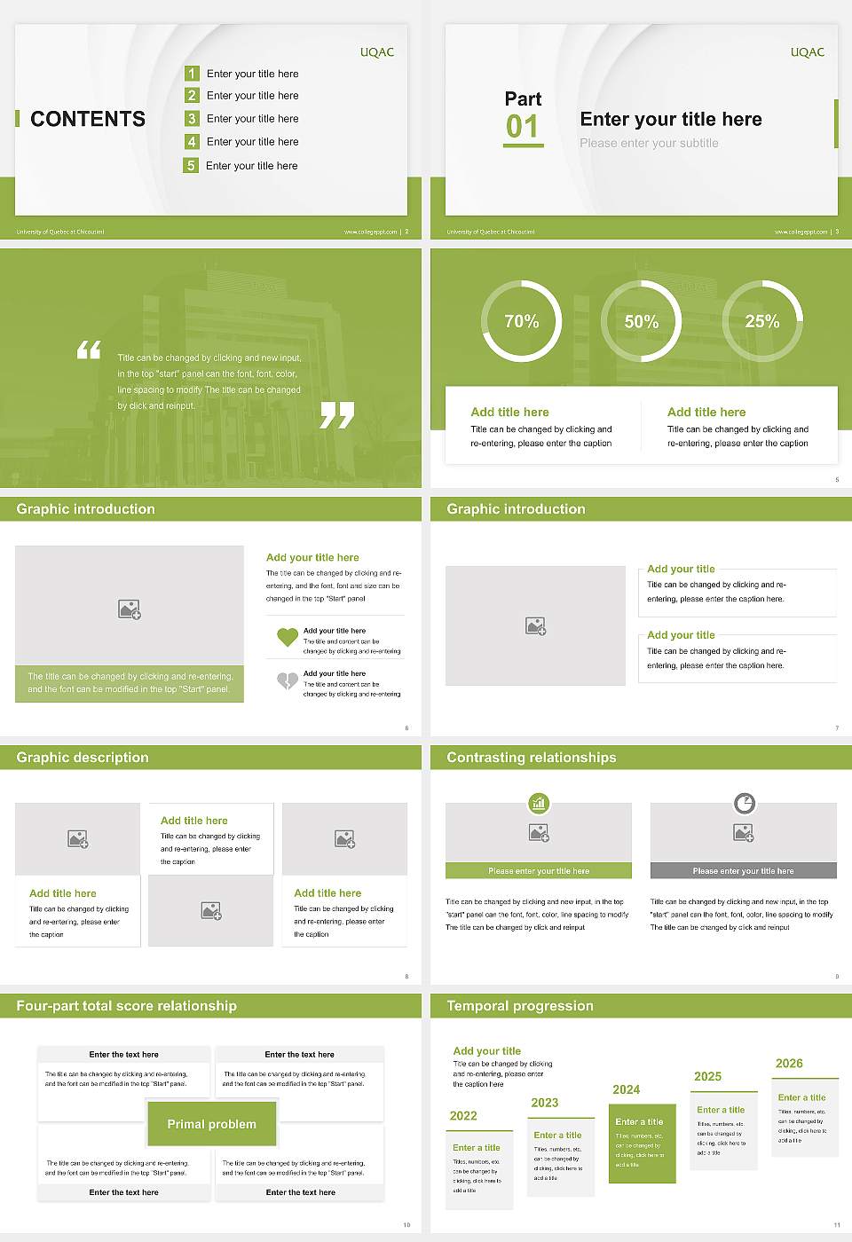 University of Quebec at Chicoutimi Thesis Proposal/Graduation Defense PPT Template16:9 ratio PPT effect preview image2