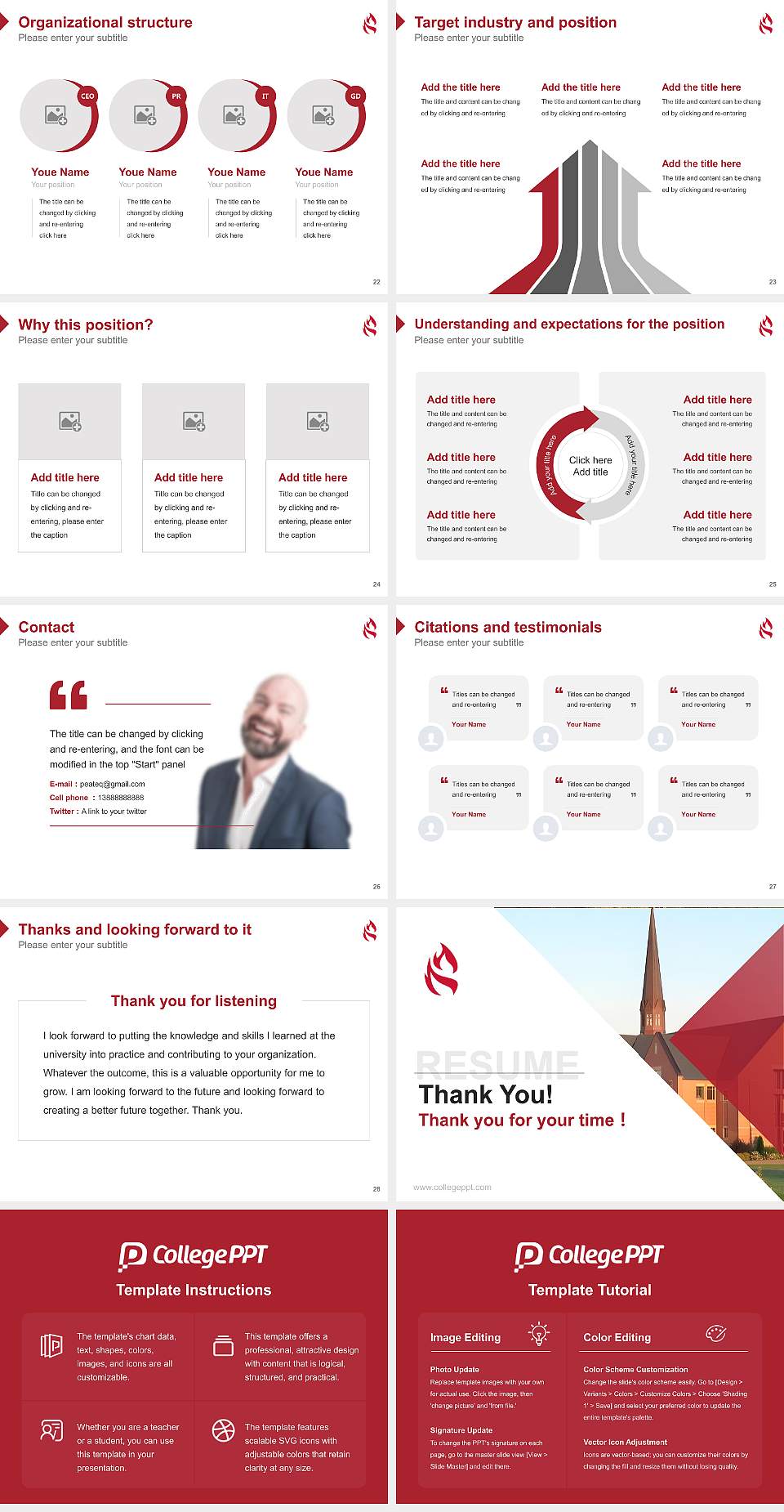 Kingswood University Resume PPT Template4:3 ratio PPT effect preview image4