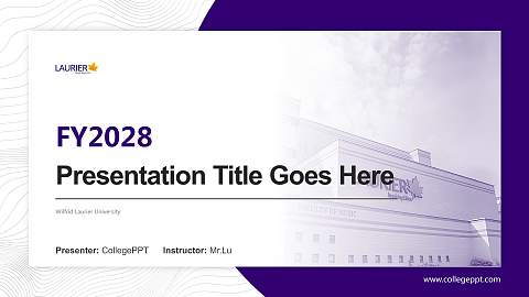 Wilfrid Laurier University Academic Presentation/Research Findings Report PPT Template