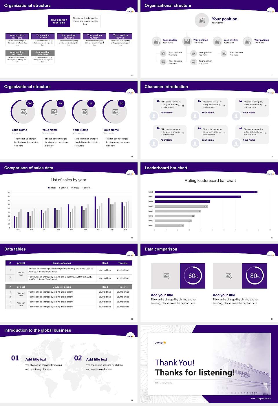 Wilfrid Laurier University Academic Presentation/Research Findings Report PPT Template16:9 ratio PPT effect preview image4