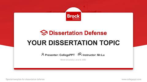 Brock University Graduation Thesis Defense PPT Template