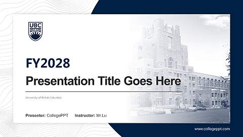 University of British Columbia Academic Presentation/Research Findings Report PPT Template