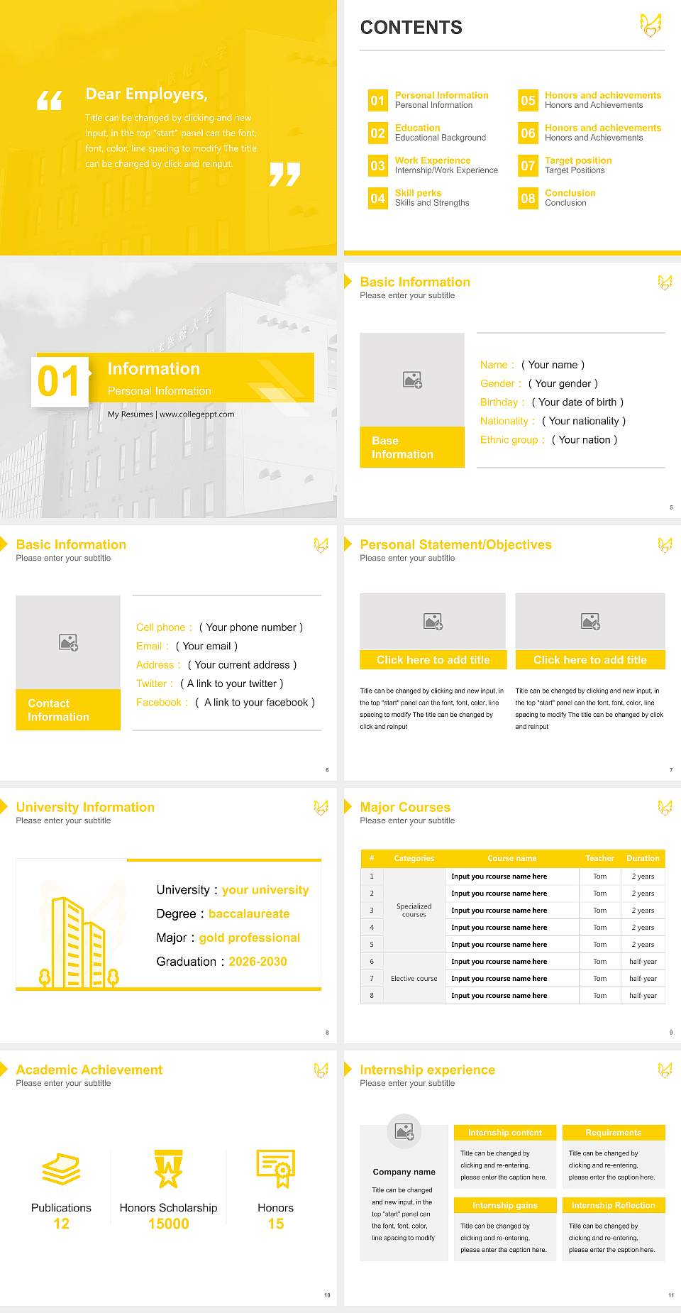 Japan Health Care College Resume PPT Template4:3 ratio PPT effect preview image2