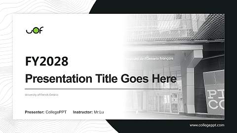 University of French Ontario Academic Presentation/Research Findings Report PPT Template