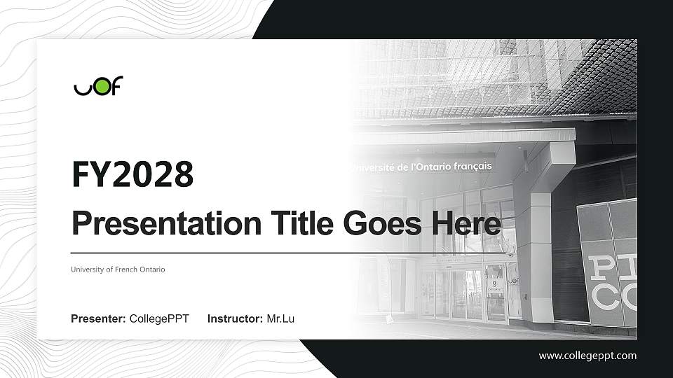 University of French Ontario Academic Presentation/Research Findings Report PPT Template16:9 ratio PPT effect preview image