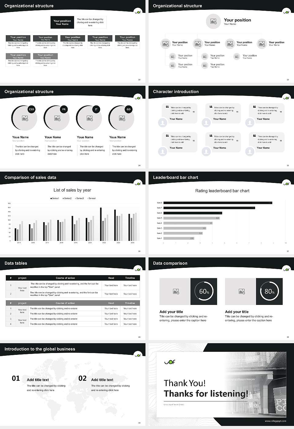 University of French Ontario Academic Presentation/Research Findings Report PPT Template16:9 ratio PPT effect preview image4