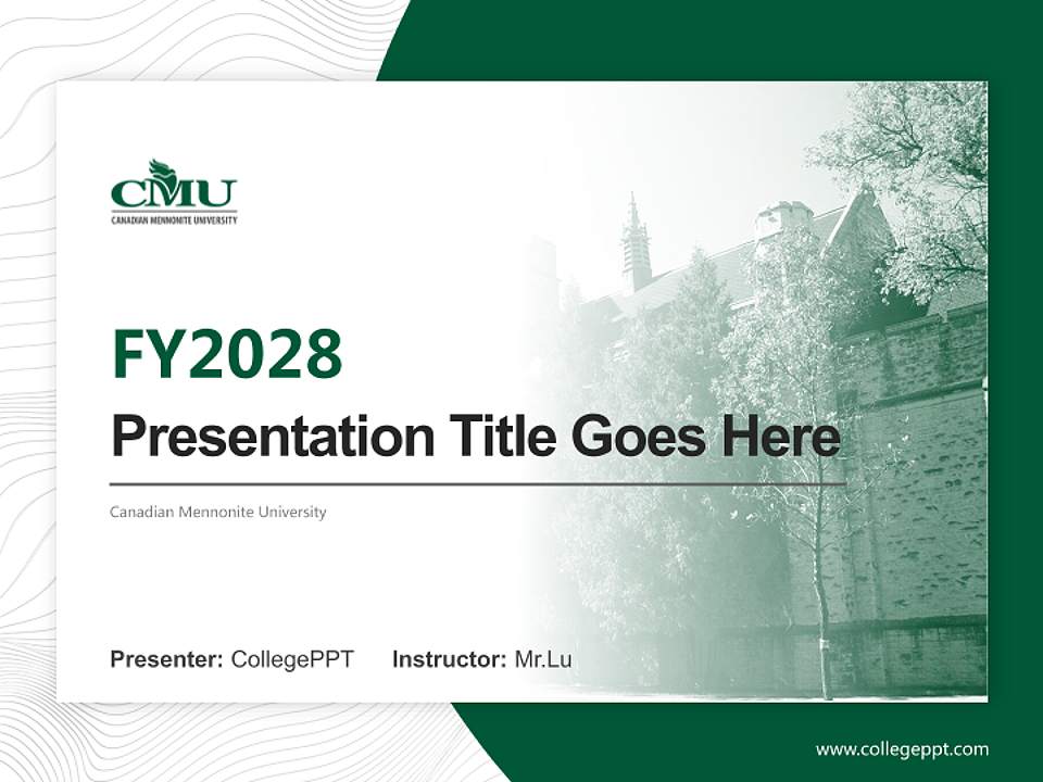 Canadian Mennonite University Academic Presentation/Research Findings Report PPT Template4:3 ratio PPT effect preview image5