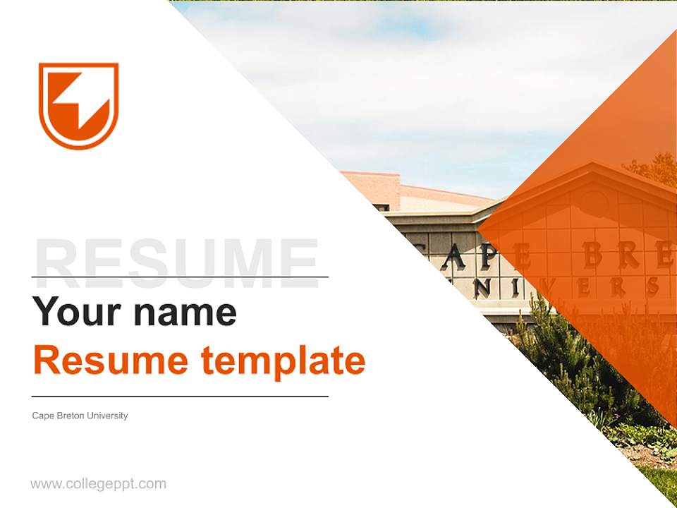 Cape Breton University Resume PPT Template4:3 ratio PPT effect preview image5