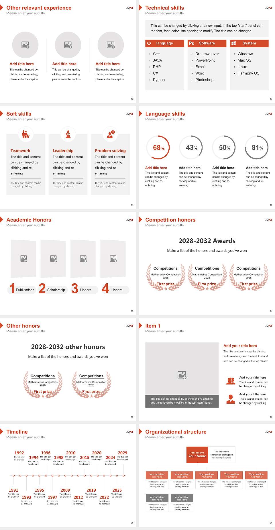University of Quebec in Abitibi-Témiscamingue Resume PPT Template4:3 ratio PPT effect preview image3