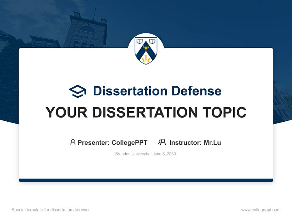 Brandon University Graduation Thesis Defense PPT Template4:3 ratio PPT effect preview image7
