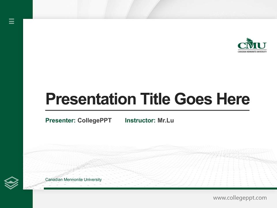 Canadian Mennonite University Thesis Proposal/Graduation Defense PPT Template4:3 ratio PPT effect preview image5