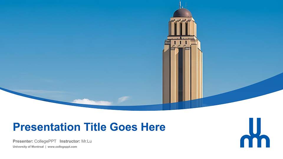 University of Montreal Course/Courseware Creation PPT Template16:9 ratio PPT effect preview image